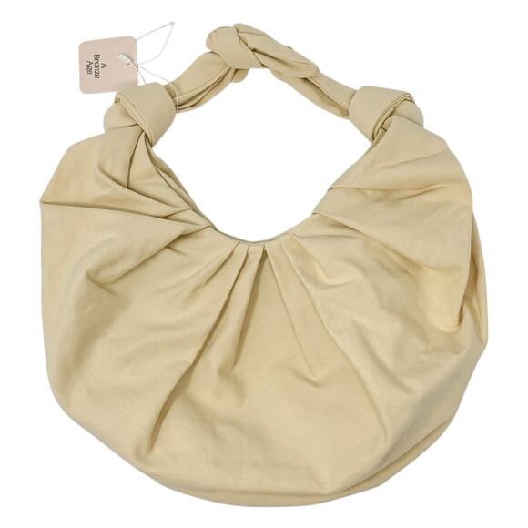 A Bronze Age XL Kimi Sand Cream Cotton Canvas Croissant Shoulder Bag - Picture 3 of 8